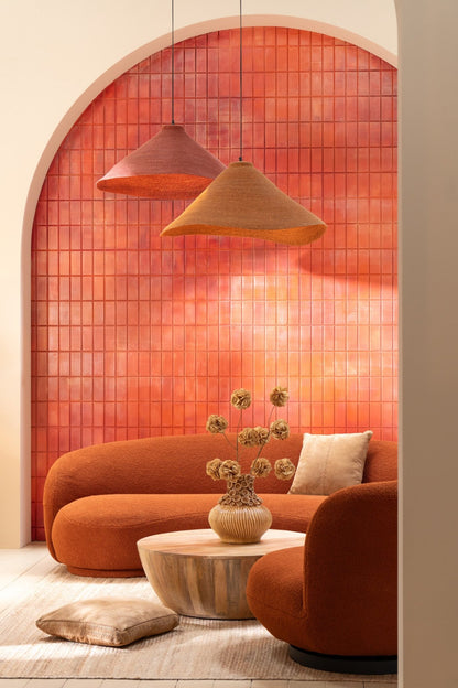 Pendant lamp seagrass rust