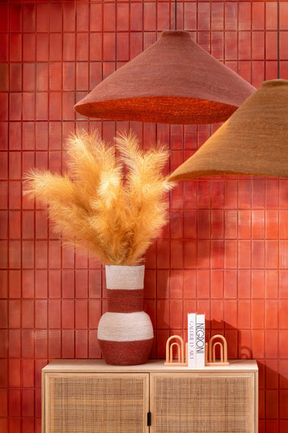 Pendant lamp seagrass rust