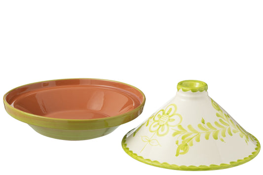 Tajine Granada keramiek wit/groen