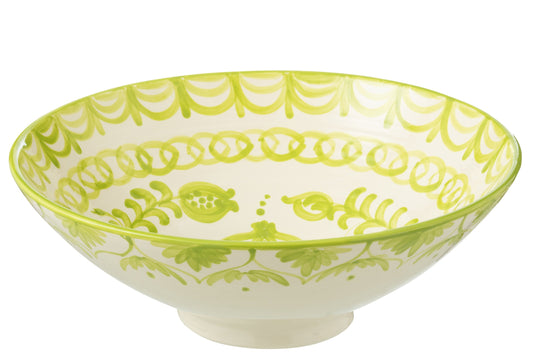 Lebrillo bol Granada céramique blanc/vert