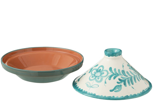 Tajine Granada céramique blanc/aqua