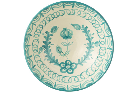 Lebrillo kom Granada keramiek wit/aqua
