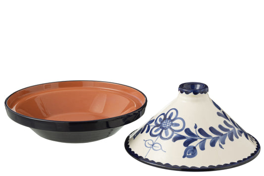 Tajine Granada keramiek wit/Cobalto blauw
