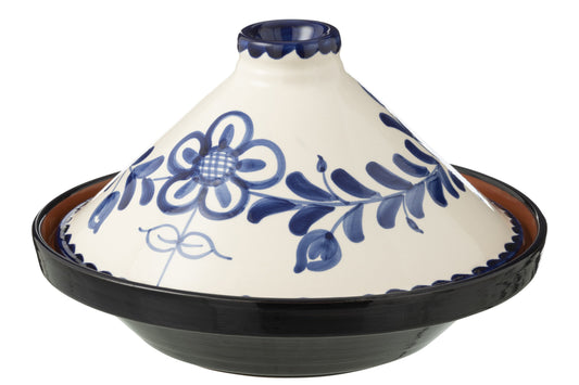 Tajine Granada keramiek wit/Cobalto blauw
