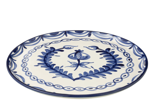 Bord Granada keramiek wit/Cobalto blauw