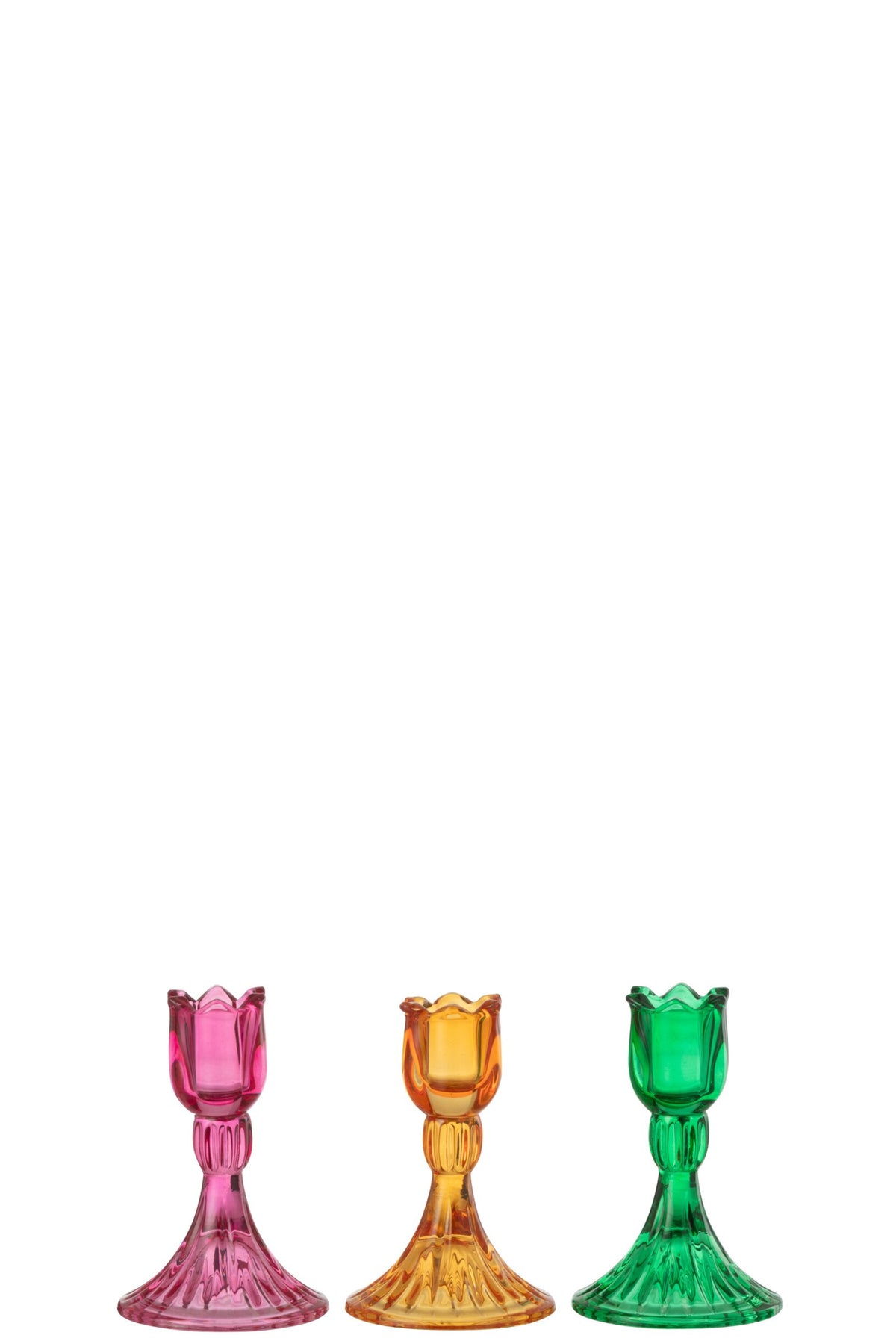 Kandelaar Tulp Glas Mix Assortiment Van Drie