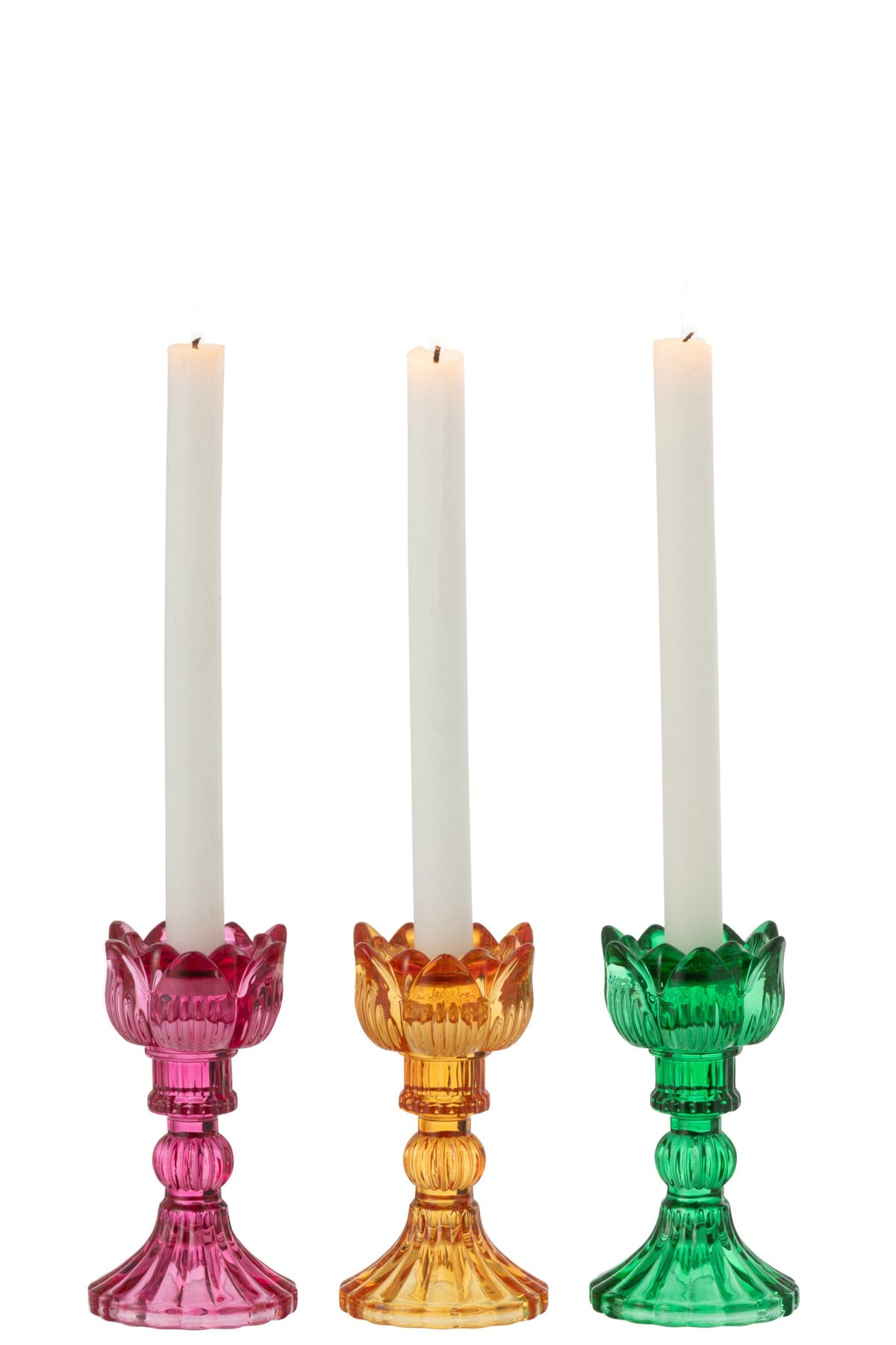 Kandelaar Roos Glas Mix Assortiment Van Drie