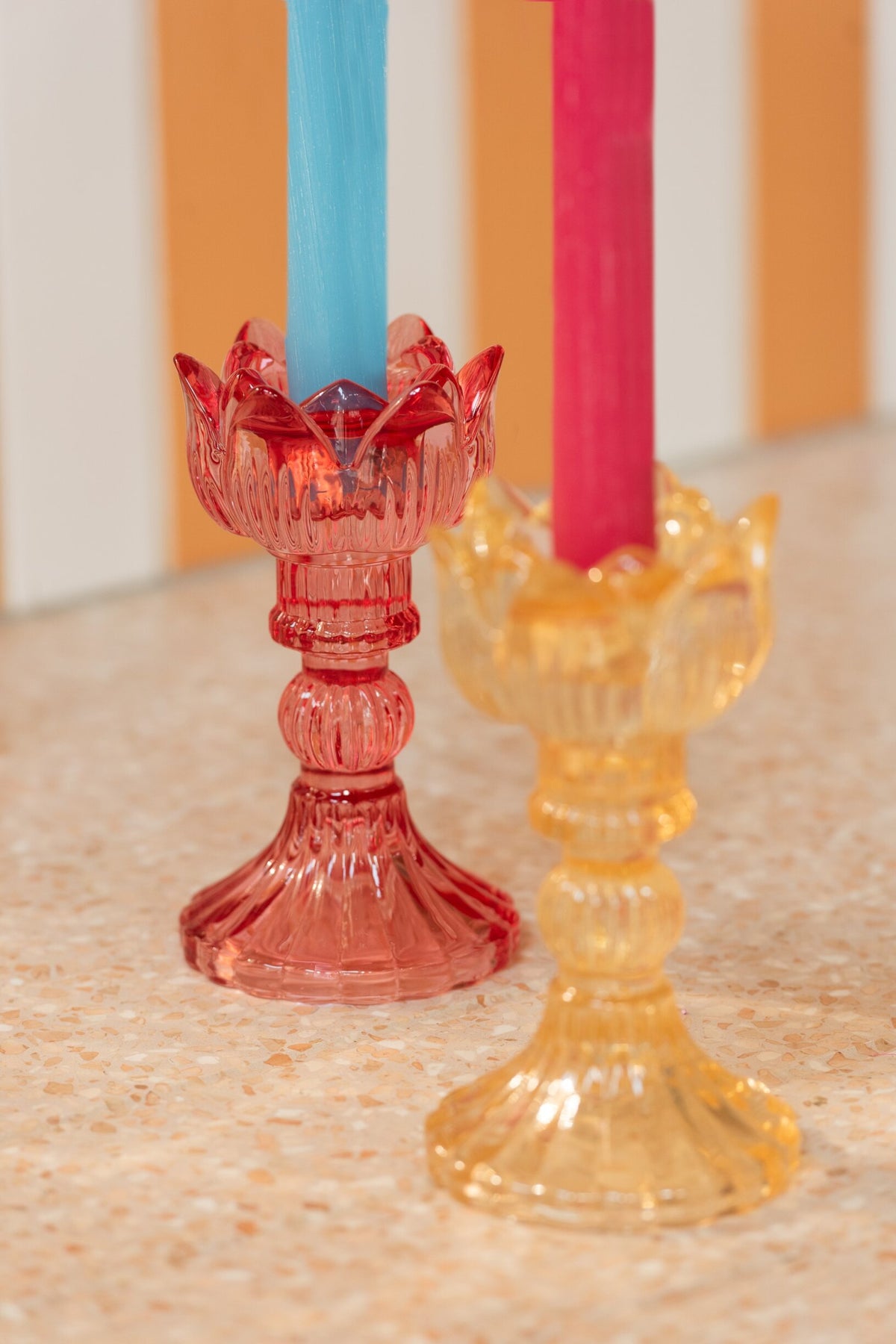 Kandelaar Roos Warm Glas Mix Assortiment Van Drie