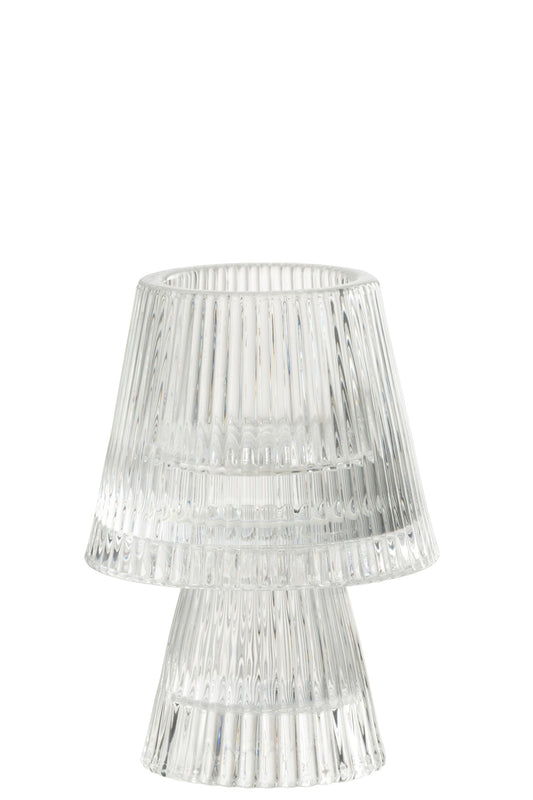 Theelichthouder Hoed Glas Transparent
