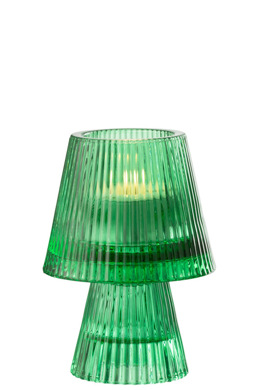 Theelichthouder Hoed Glas Groen
