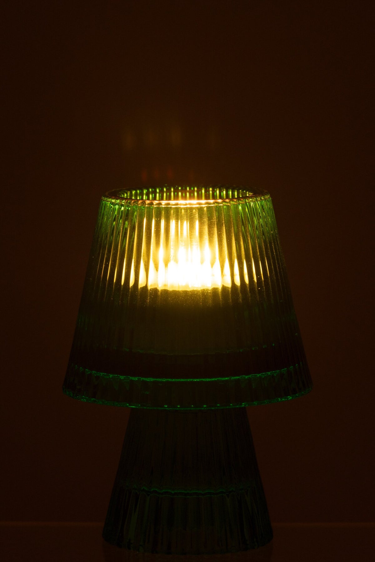 Theelichthouder Hoed Glas Groen