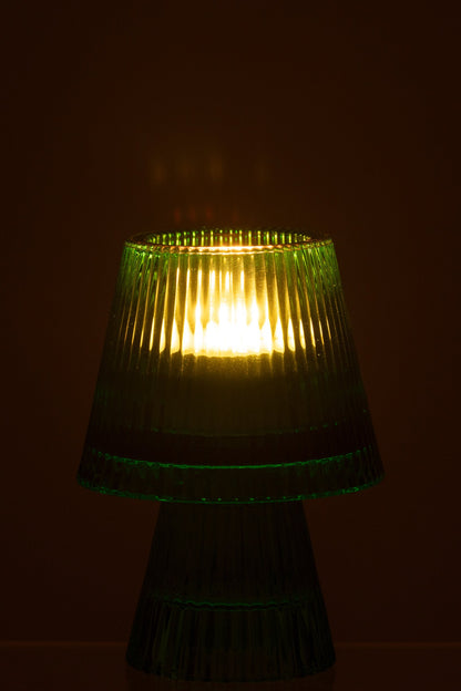 Theelichthouder Hoed Glas Groen