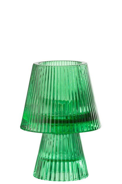 Theelichthouder Hoed Glas Groen