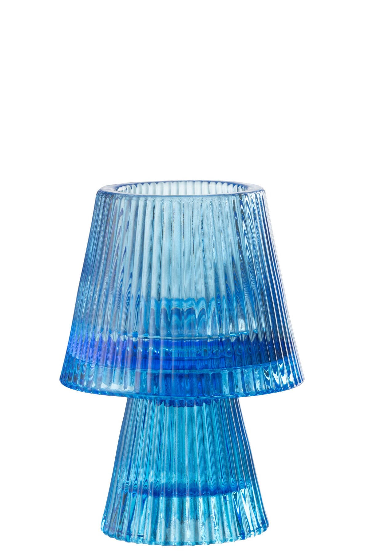 Theelichthouder Hoed Glas Blauw