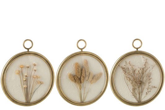 Wall Decoration Seed Iron/Mdf Mix Assortment Of 3