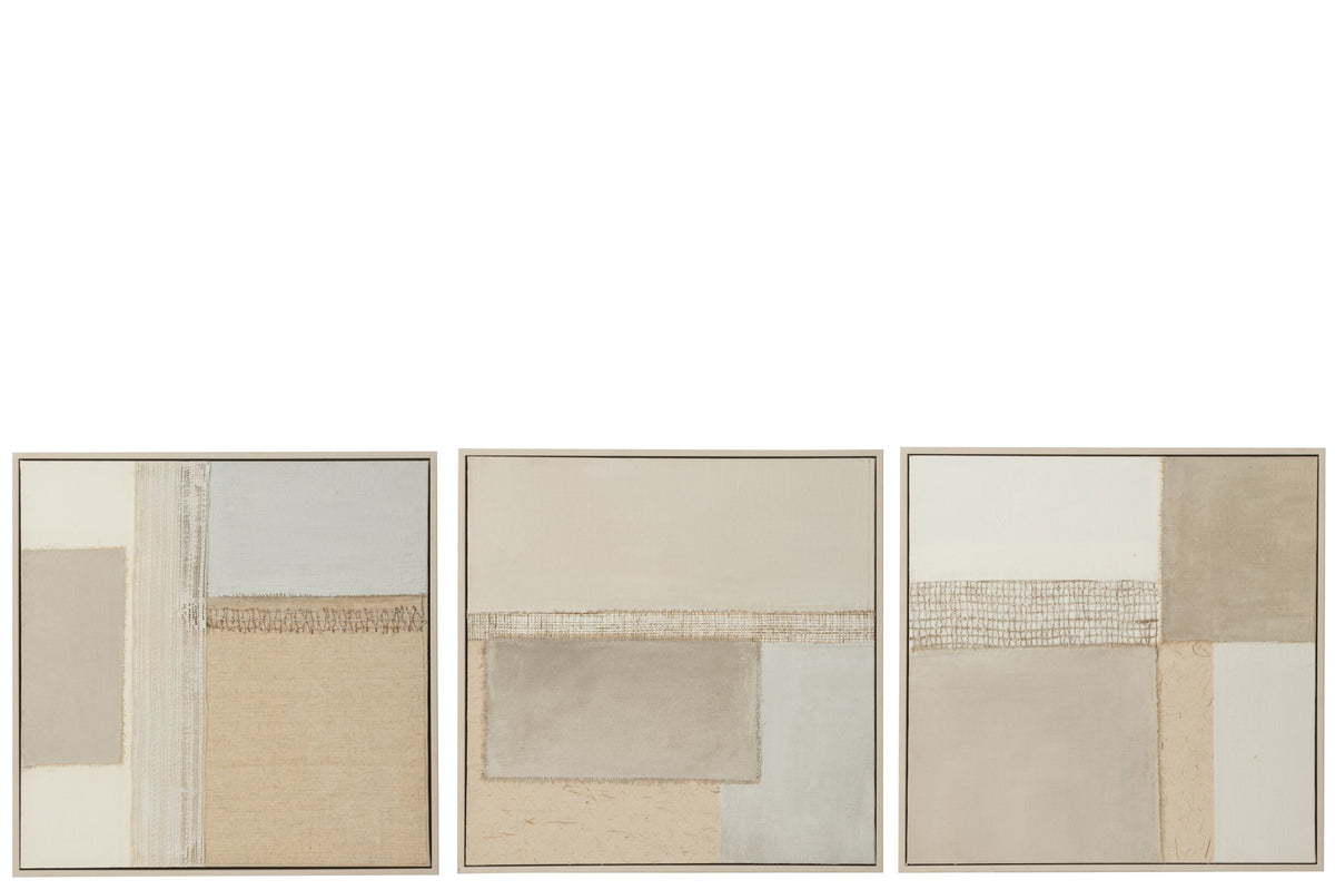 Painting Tod Canvas/Pinewood Mix Assortment Of 3