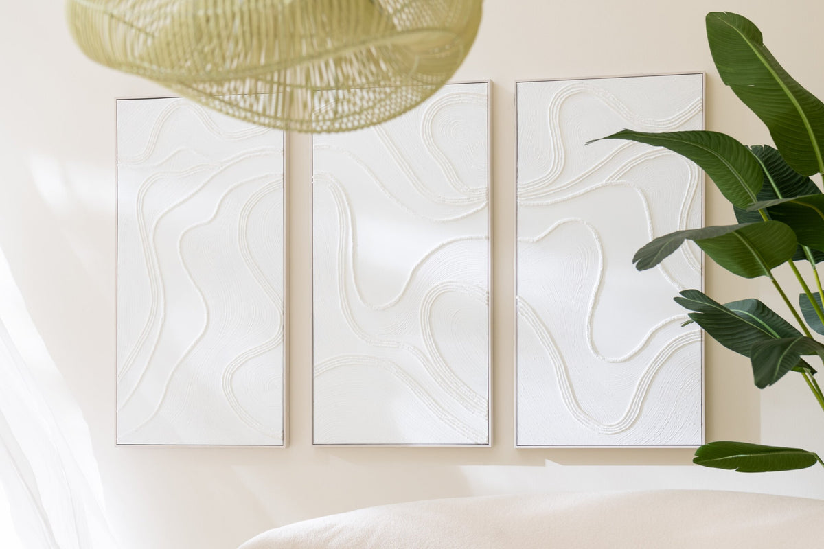 Painting Nog Canvas/Pinewood White Assortment Of 3