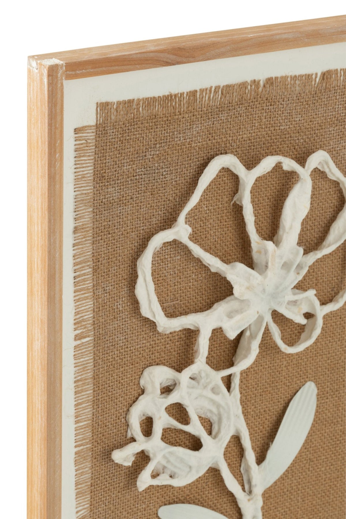 Wall Decoration Flowers Poli Fir Wood/Mdf Natural/White Assortment Of 2