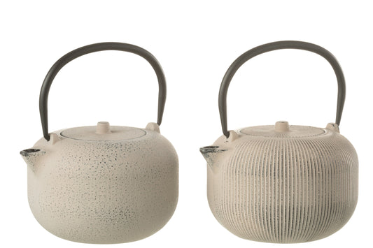 Set van 1 theepot metaal beige assortiment 2