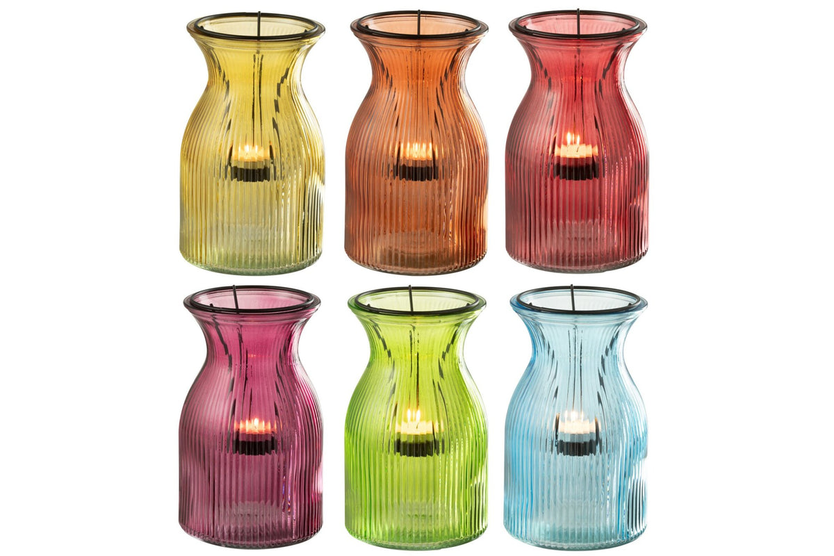 Plateau Theelichthouder Popa Glas Mix Assortiment Van 6
