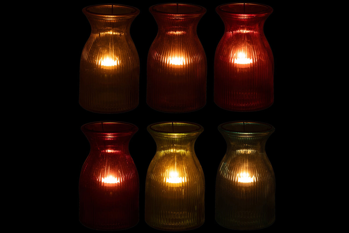 Plateau Theelichthouder Popa Glas Mix Assortiment Van 6