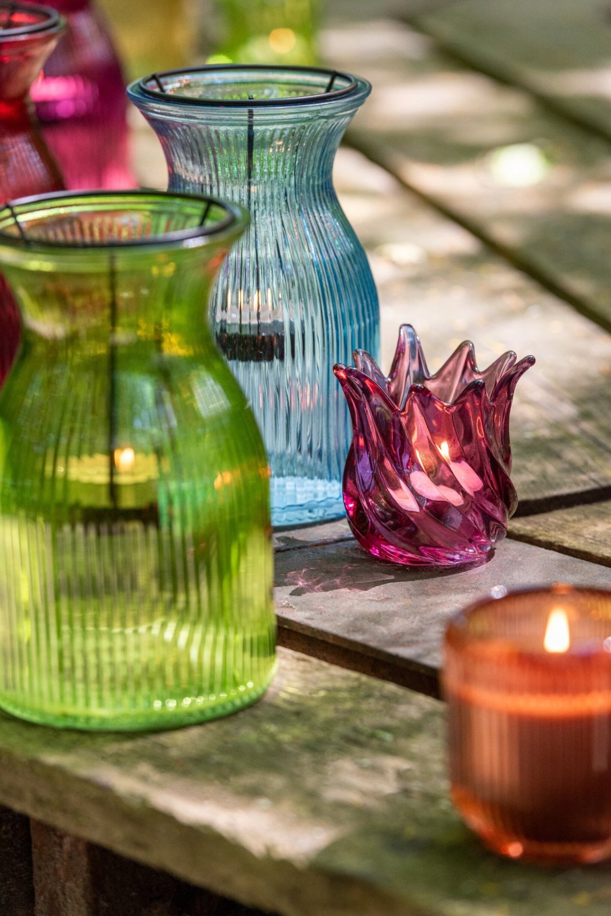 Plateau Theelichthouder Popa Glas Mix Assortiment Van 6