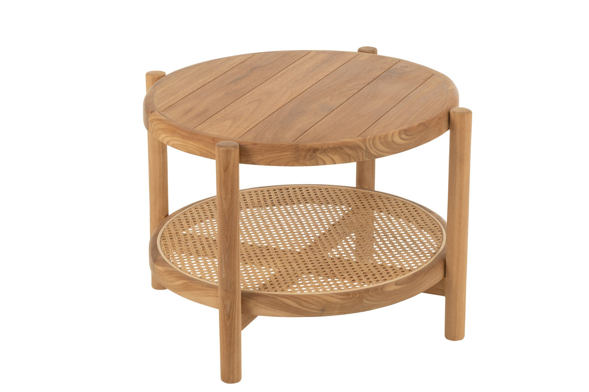 Side Table Round Teak Natural