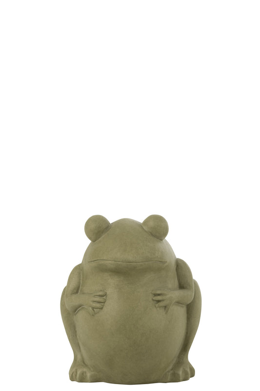 Flowerpot Frog Clay Green Small