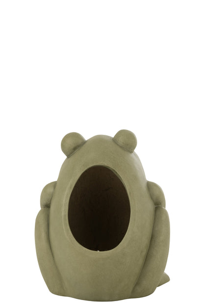 Flowerpot Frog Clay Green Large