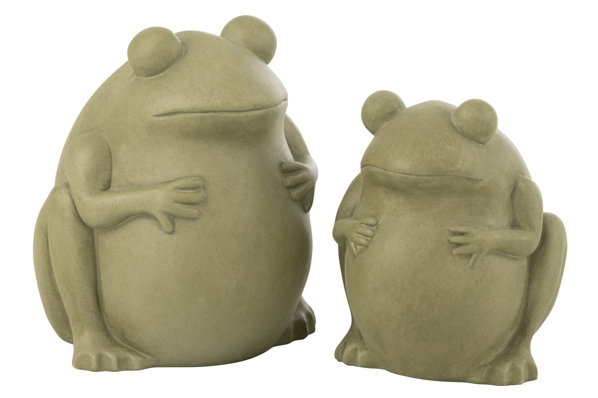 Flowerpot Frog Clay Green Large