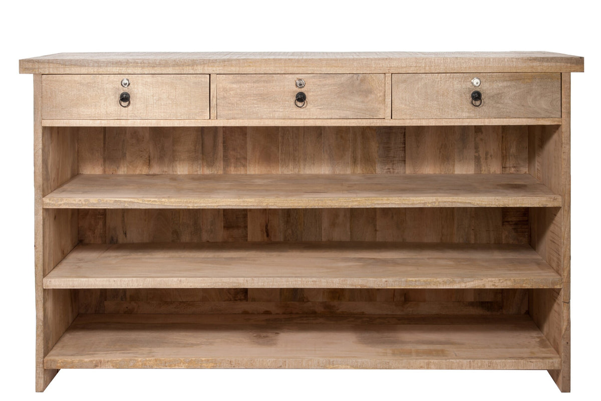 Bar 3 Drawers+3 Shelves Wood Natural