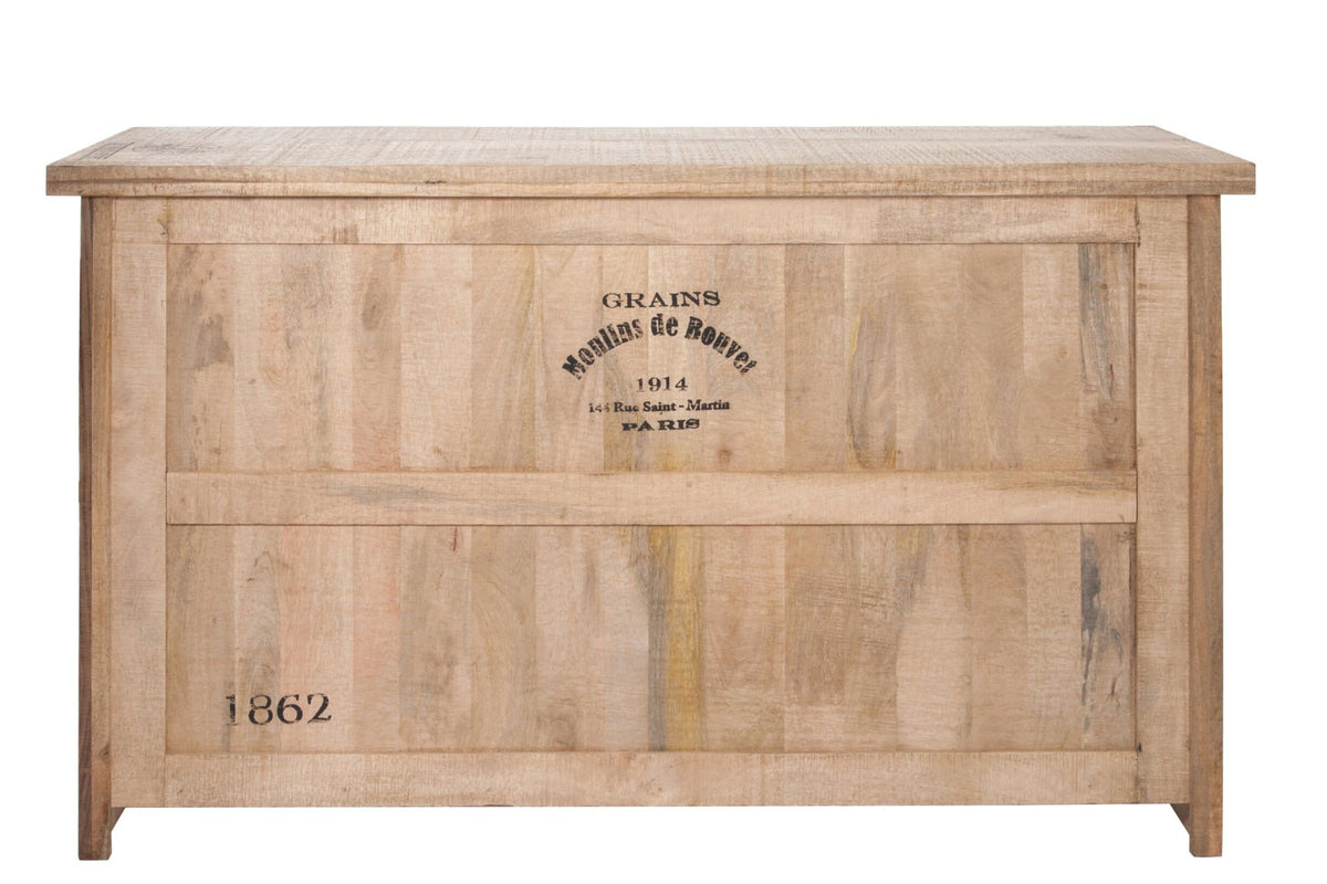 Bar 3 Drawers+3 Shelves Wood Natural