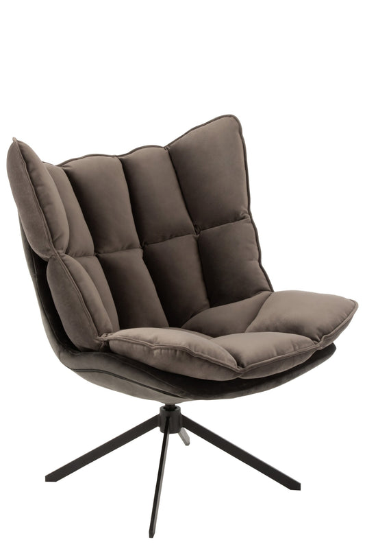 Chair Relax Cushion On Frame Textile/Metal Grey