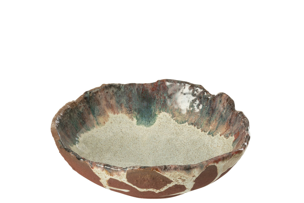 Tray Decorative Naga Ceramic Rusty Brown Medium