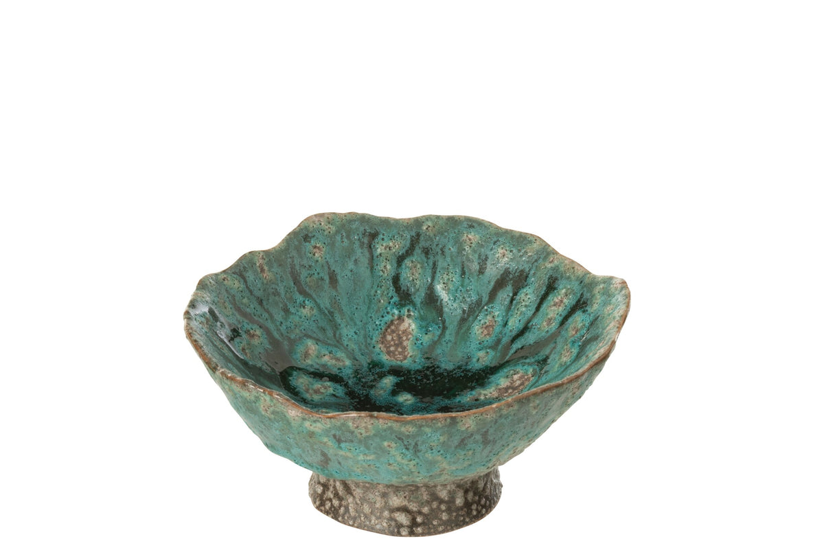 Tray Decorative Naga Ceramic Azur/Brown Small