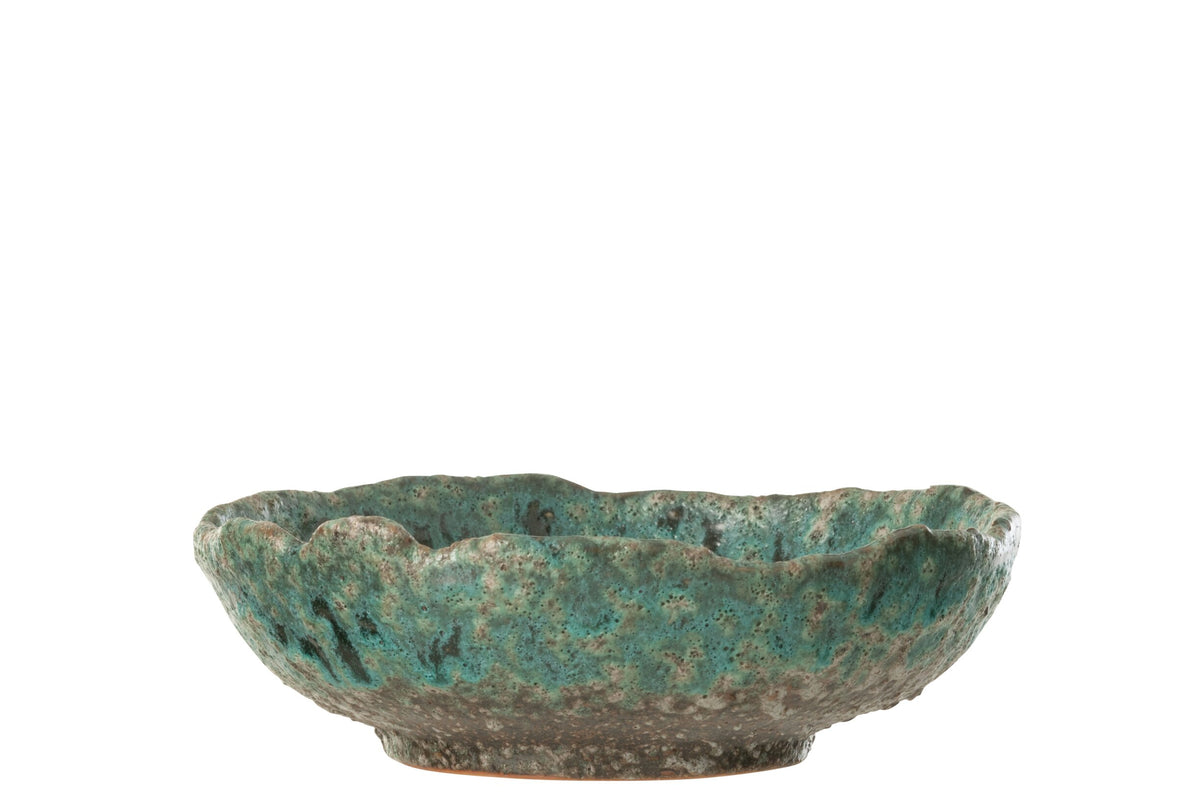 Tray Decorative Naga Ceramic Azur/Brown Medium