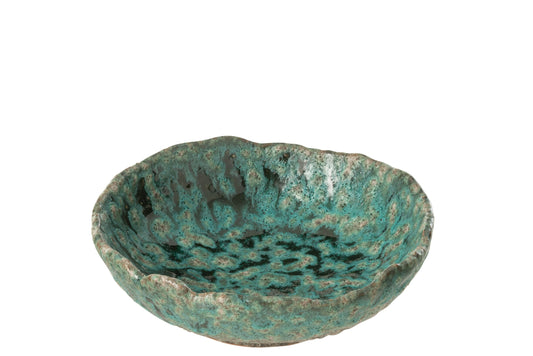 Tray Decorative Naga Ceramic Azur/Brown Medium