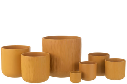 Flowerpot Gen Ceramic Ochre Extra Extra Large Assortment Of 2