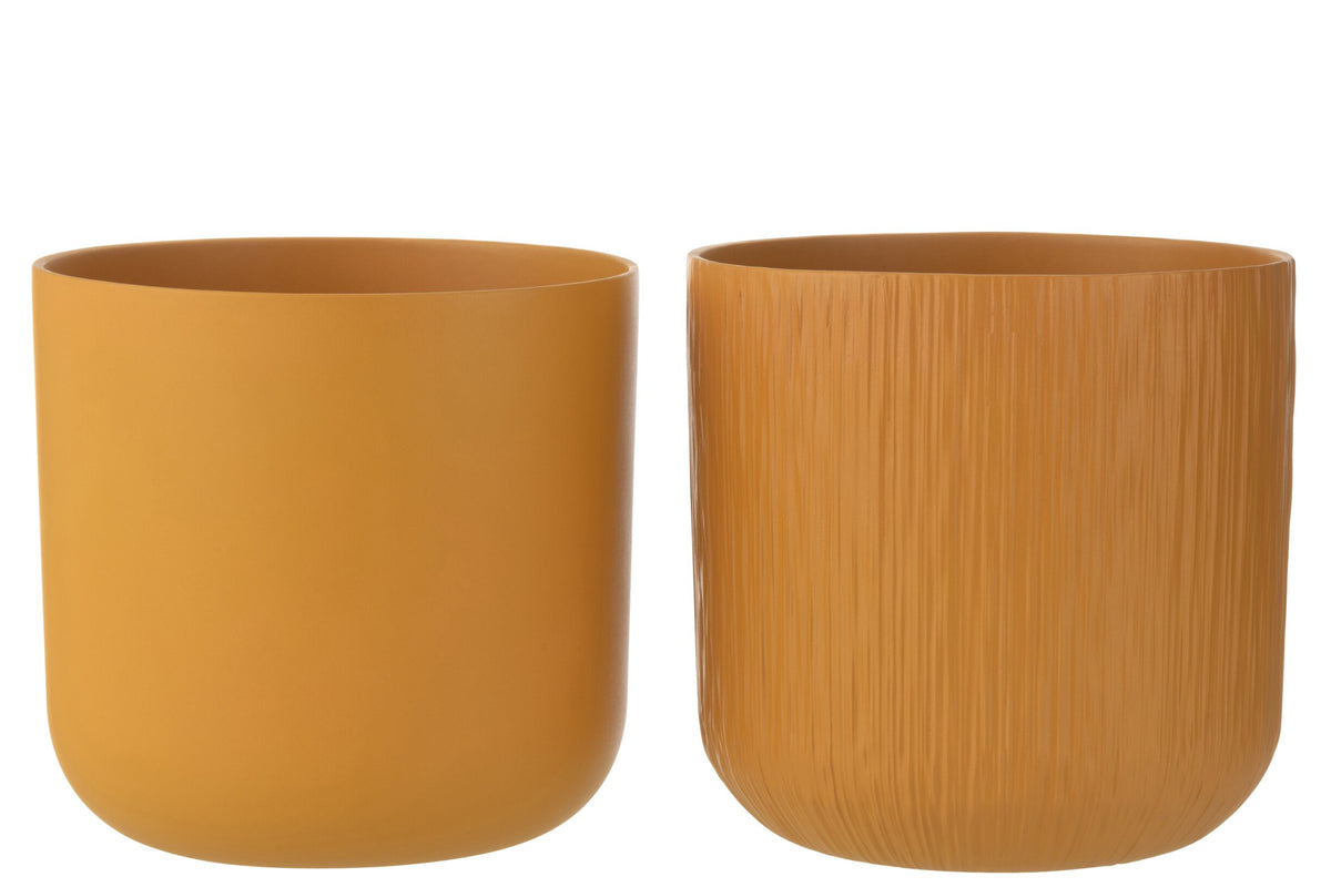 Flowerpot Gen Ceramic Ochre Extra Extra Large Assortment Of 2