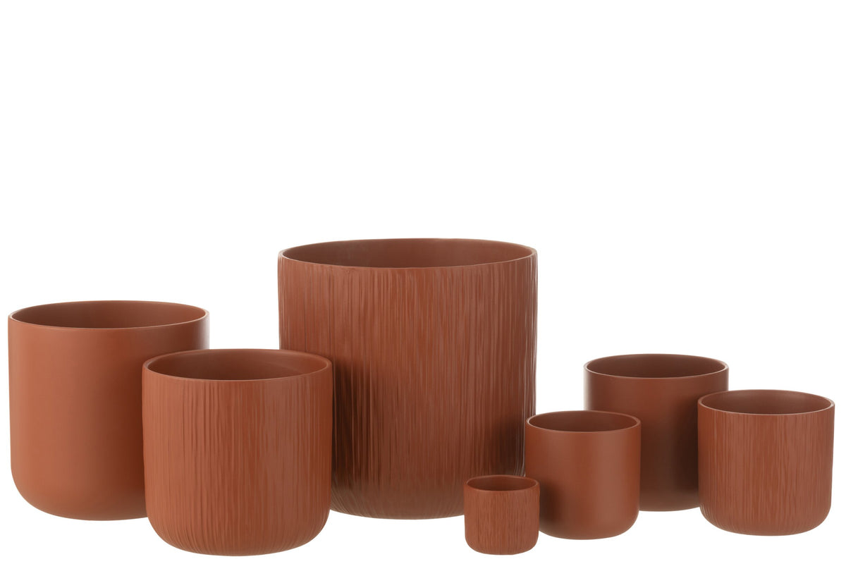 Flowerpot Gen Ceramic Brown Extra Extra Large Assortment Of 2