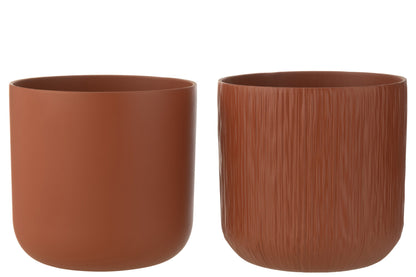 Flowerpot Gen Ceramic Brown Extra Extra Large Assortment Of 2