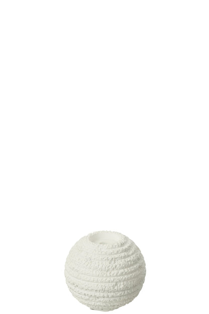 Kandelaar Creta Rond Cement Wit Small