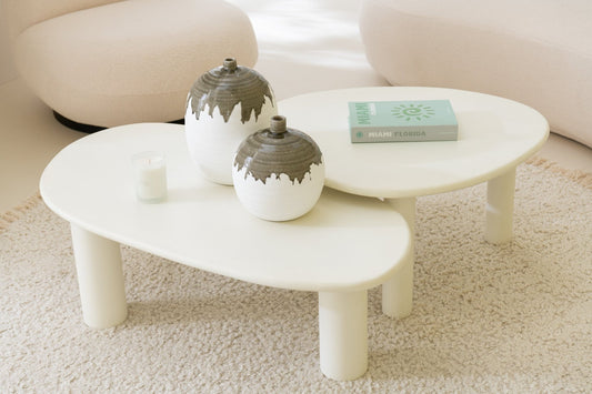 Vase Olea Bottle Round Olive Green/White