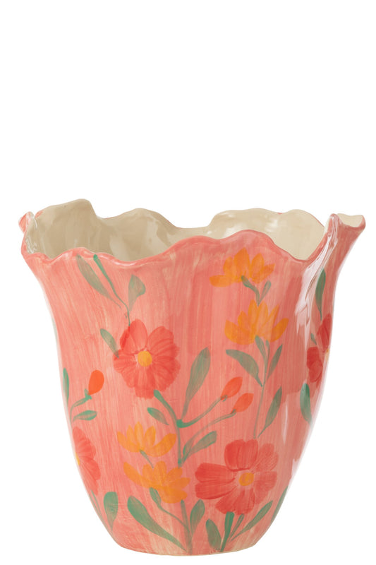 Vase Alegria Flowers Wide Clay Mix