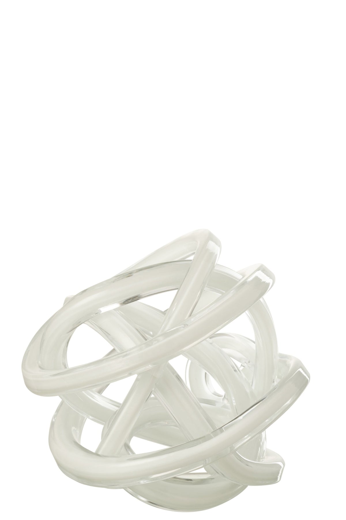 Paperweight Infinity Knot Glass White/Transparent