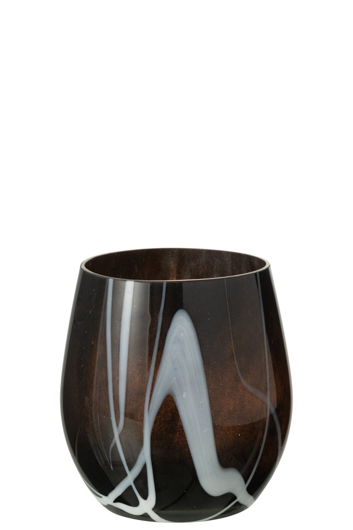 Windlicht Rookeffect Glas Zwart/Wit