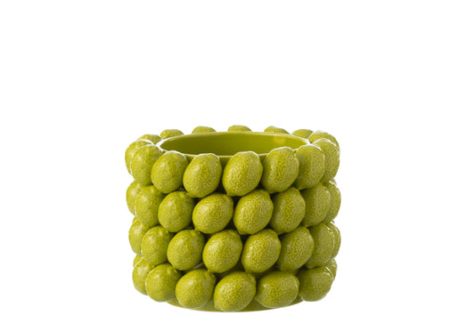 Flowerpot Limes Ceramic Green Large