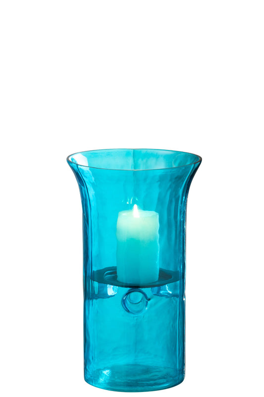 Windlicht Tarifa Smal Glas Azuur Small