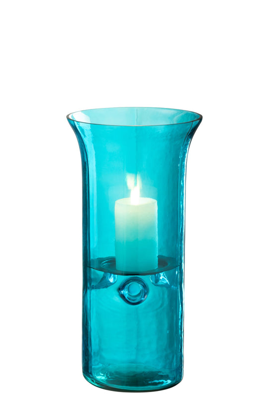 Windlicht Tarifa Smal Glas Azuur Medium