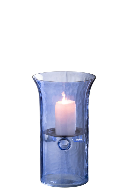 Windlicht Tarifa Smal Glas Blauw Small